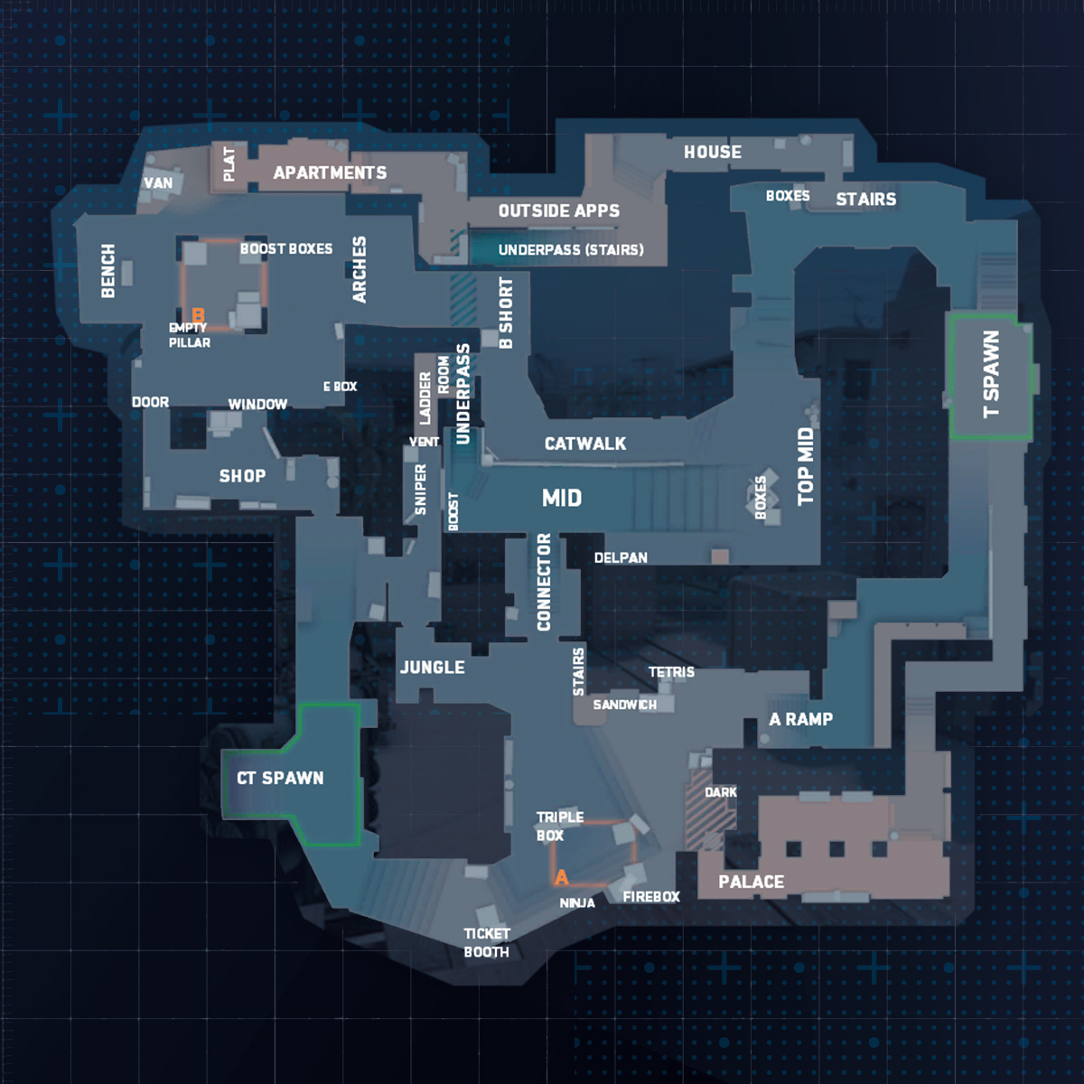 Mirage no CS:GO: veja nomes dos lugares no mapa competitivo do jogo
