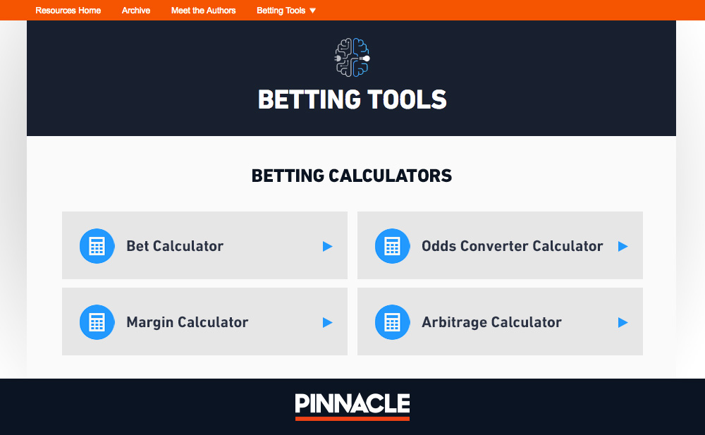 Pinnacle interactive Betting Tools